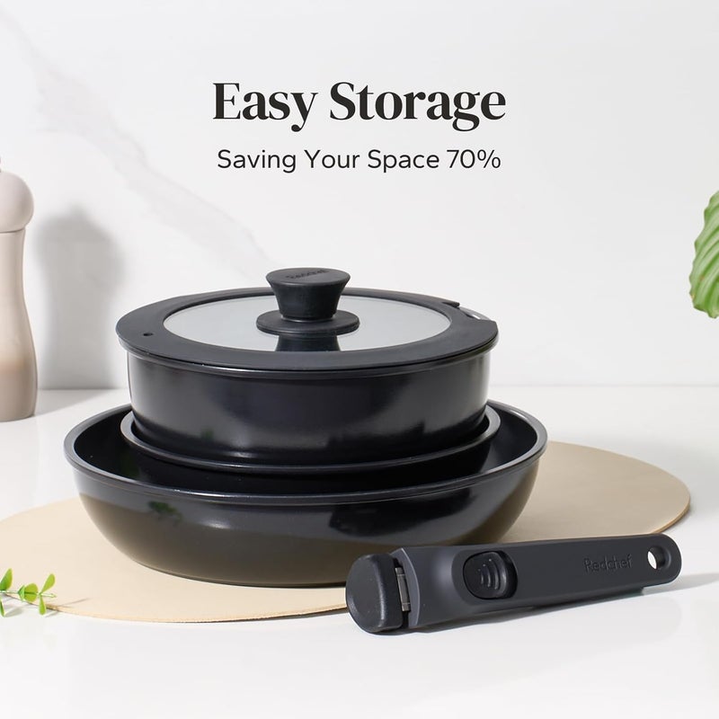 Redchef Removable Handle - Detachable Handle Cookware Replacement, Universal Cookware Handles, Ideal Replacement for All Cookware (Black) - Image 2